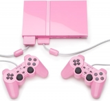 Console de jeux Sony PlayStation 2 / PS2 Slimline Pink avec ses câbles, 2 contrôleurs, 1 carte 8MB et un jeu