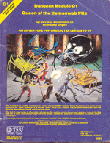 Dungeon Module Q1 Queen of Demonweb Pits by David C. Sutherland III with Gary Gygax. An adventure for characters levels 10-14