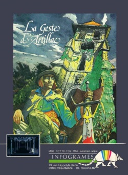 Publicité d'Infogrames pour la Geste d'Artillac (presse spécialisée)